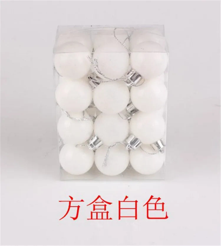 24Pcs Christmas Balls Ornament Plastic Christmas Ball Pendant Hanging Decoration