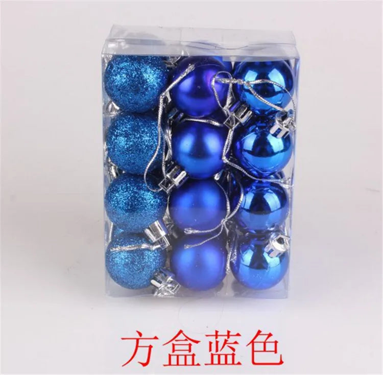 24Pcs Christmas Balls Ornament Plastic Christmas Ball Pendant Hanging Decoration